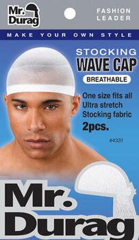 Mr Durag Stocking Wave Cap, white