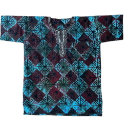 Batik Shirt "Blue Rhombi"