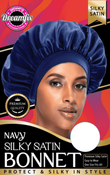 Silky Satin Bonnet, navy