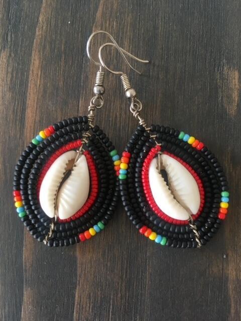 Earrings, African design
