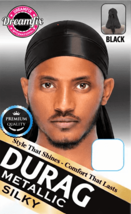 Metallic Silky Durag, black