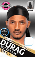 Dreamfix Metallic Silky Durag, black